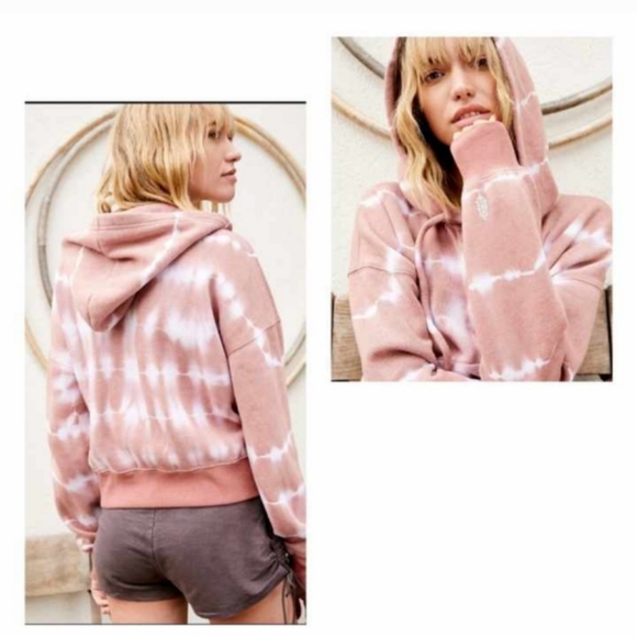 Free People Kelly Tie Dye Believer Hoodie Size Large Fireside Combo - Picture 3 of 16